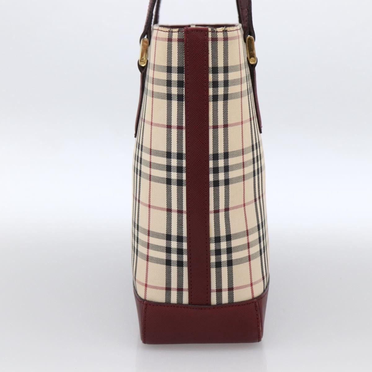 Burberry Nova Check Tote Canvas And Leather Beige Canvas Tote Bag Bag (Pre-Owned)