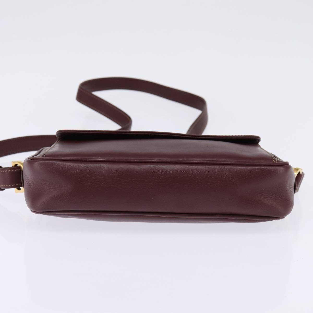 Cartier Must De Cartier Shoulder Bag Leather Burgundy Leather Shoulder Bag Bag (Pre-Owned)