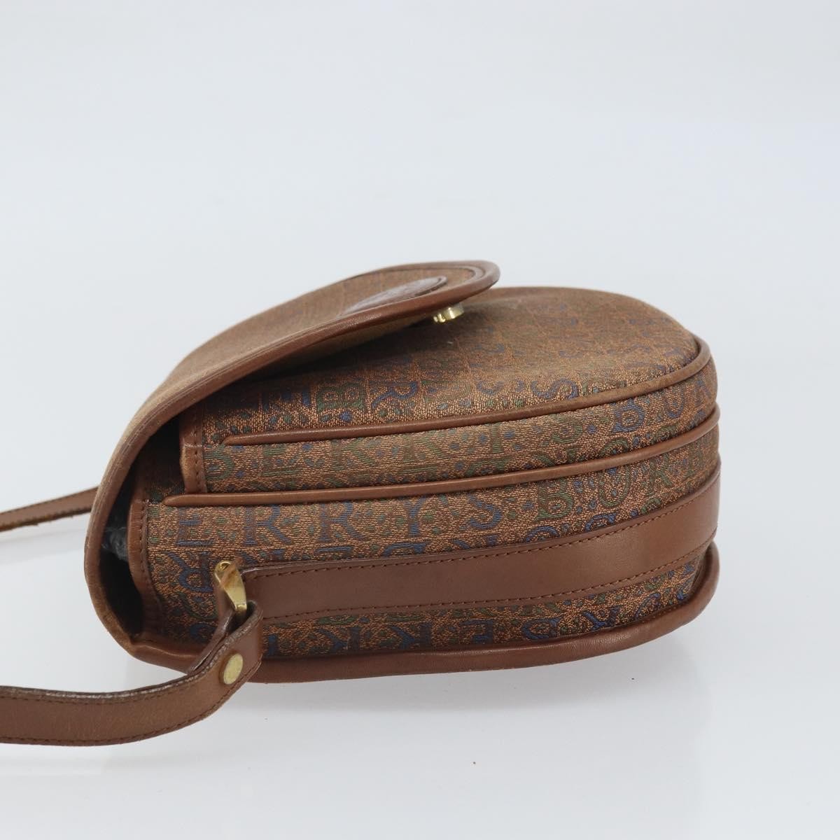 Burberry Flap Shoulder Bag Canvas Brown Canvas Shoulder Bag Bag (Pre-Owned)