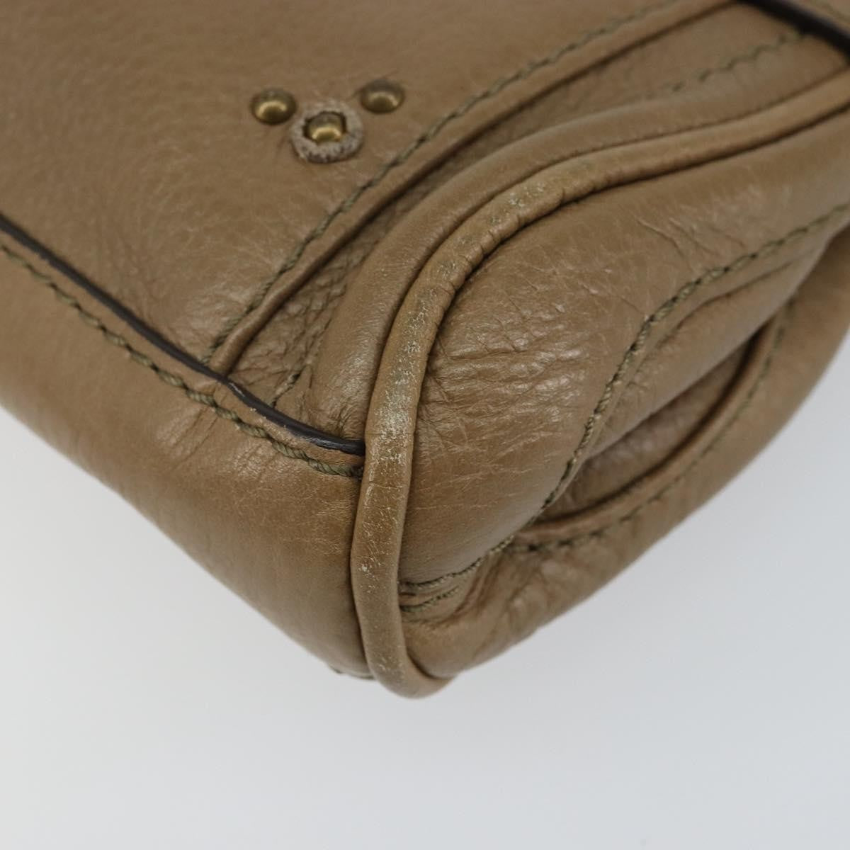 Chloe Paddington Pouch Leather Beige Leather Bag (Pre-Owned)
