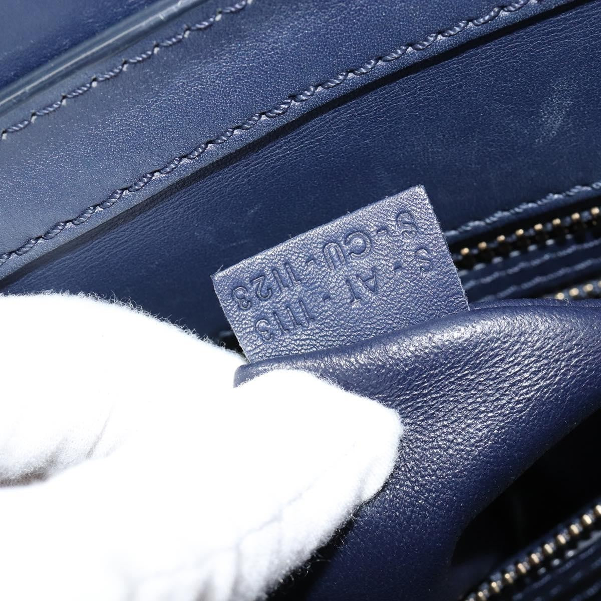 Celine Tricolor Luggage Bag Leather Navy Leather Handbag (Pre-Owned)