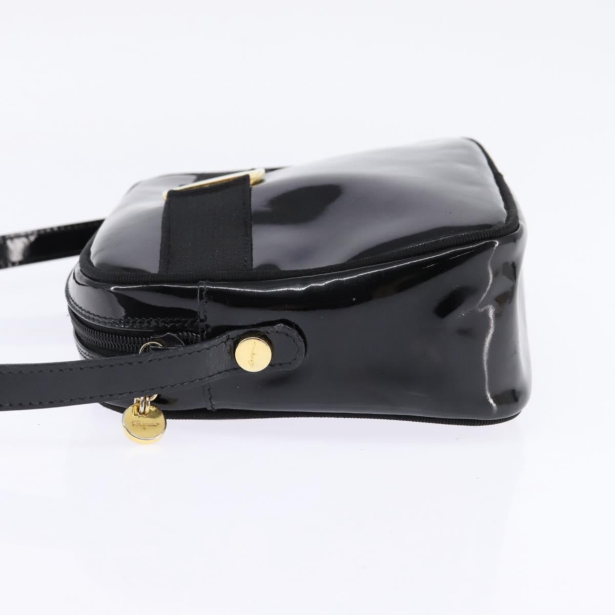 Salvatore Ferragamo Vara Bow Camera Shoulder Bag Patent Leather Black Patent_Leather Shoulder Bag Bag (Pre-Owned)
