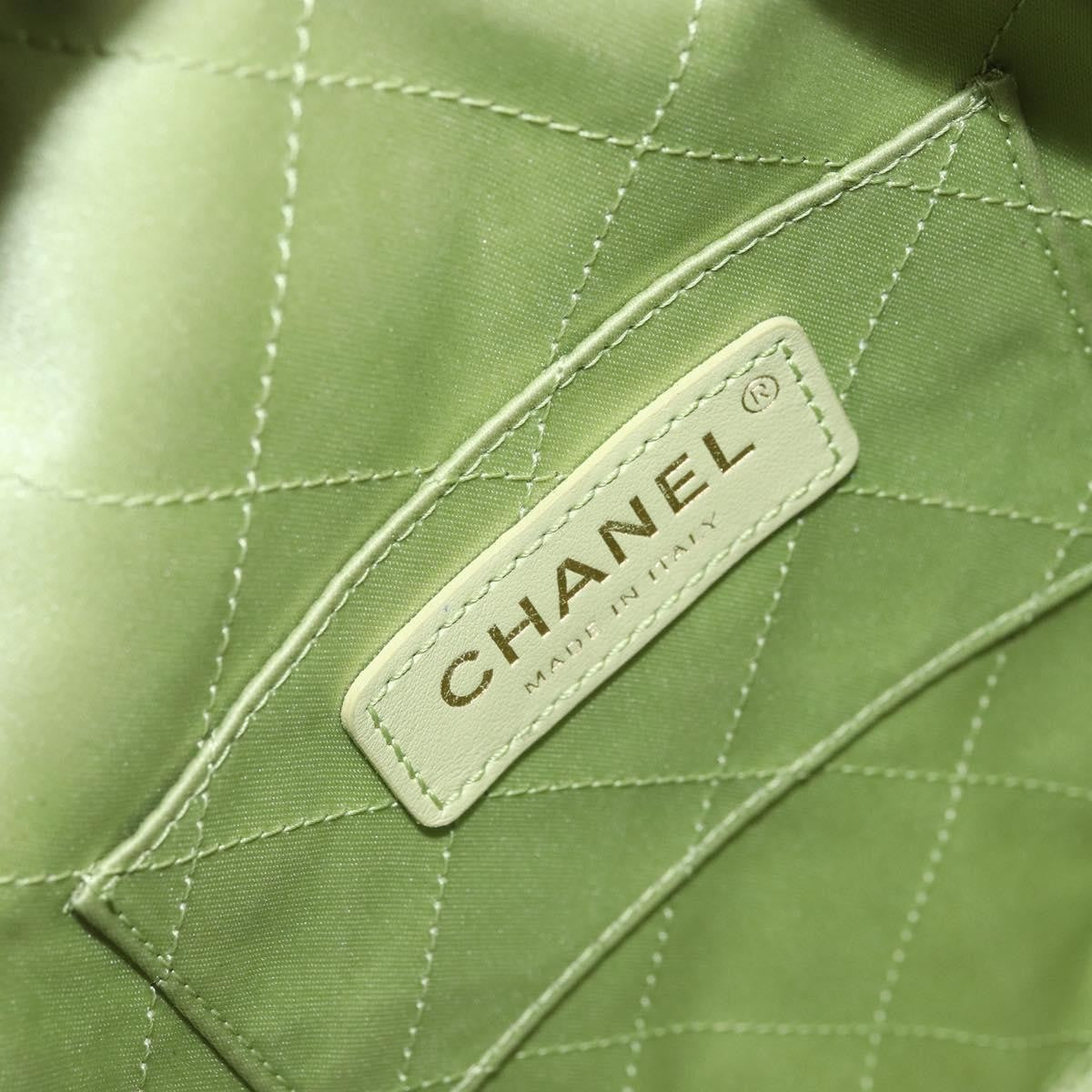 Chanel Diamond Chain Crossbody Bag Quilted Lambskin Green Leather Shoulder Bag Bag (Pre-Owned)