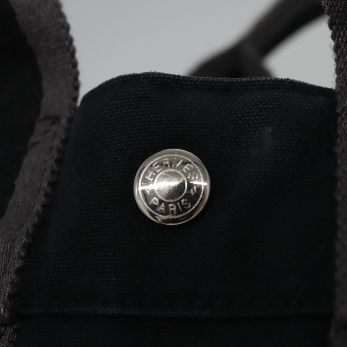 Hermes Fourre Tout Tote Canvas Black Canvas Tote Bag Bag (Pre-Owned)