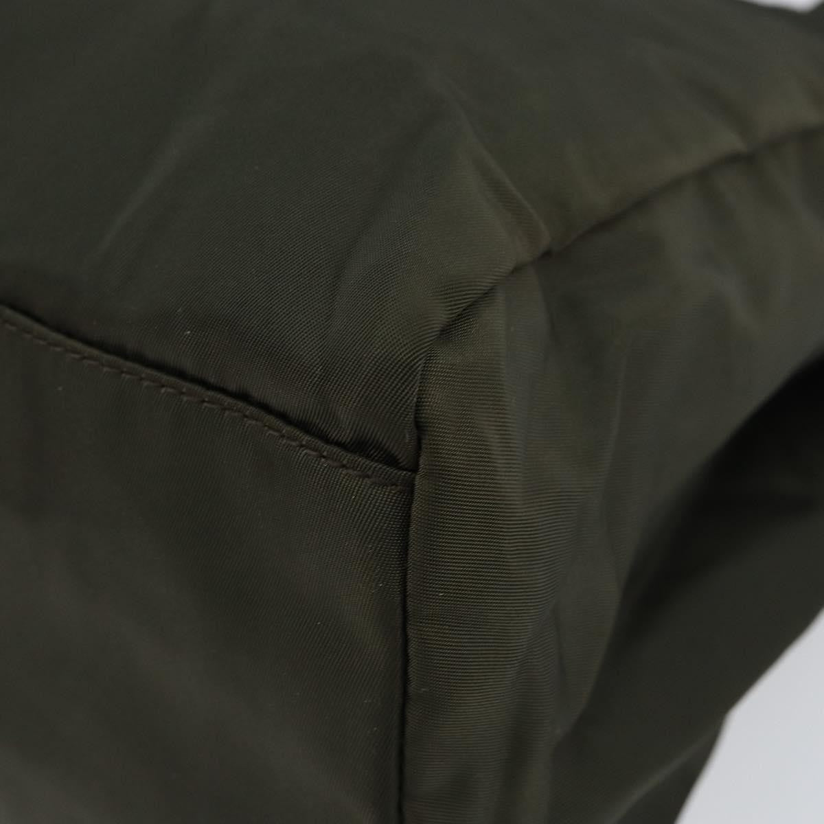 Prada Vintage Zip Tote Tessuto Khaki Nylon Tote Bag Bag (Pre-Owned)