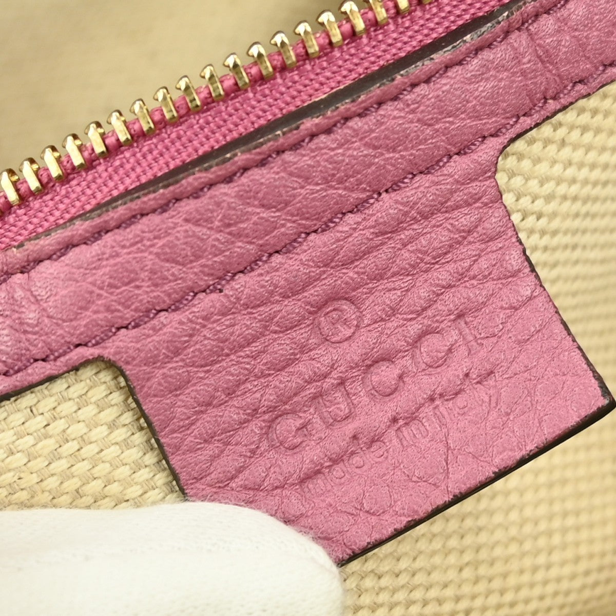 Gucci Soho Boston Bag Leather Pink Leather Handbag (Pre-Owned)