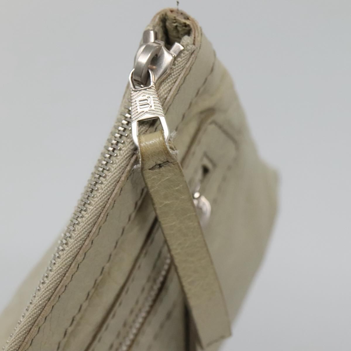 Balenciaga Classic City Clip Pouch Leather Beige Leather Clutche & Pouche Bag (Pre-Owned)