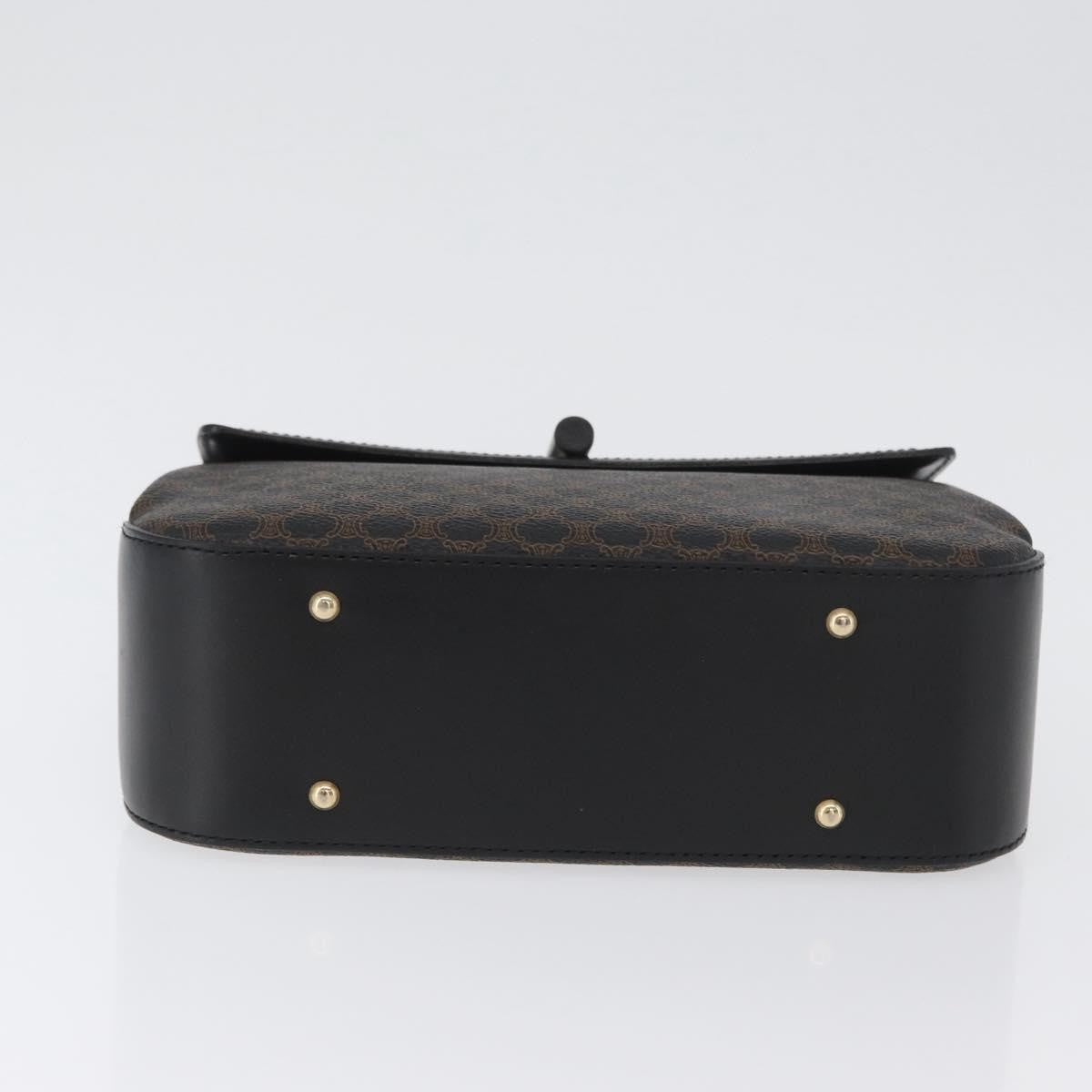 Celine Vintage Convertible Top Handle Bag Macadam Coated Canvas Black Canvas Handbag (Pre-Owned)