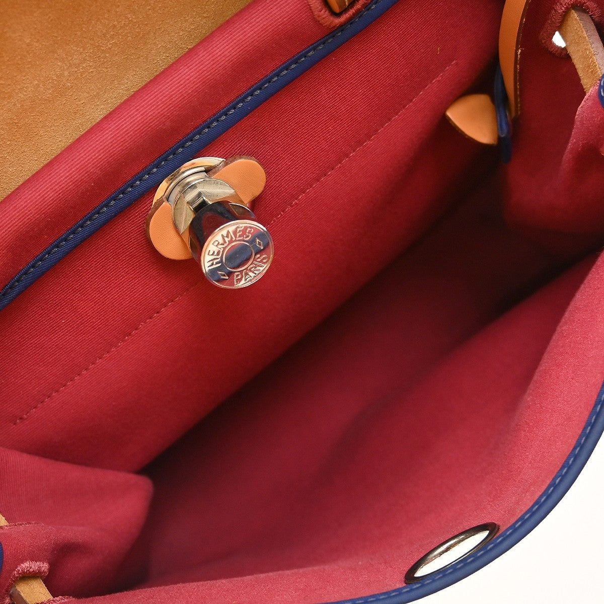 Hermes Herbag Zip Leather And Toile Multicolour Canvas Handbag (Pre-Owned)