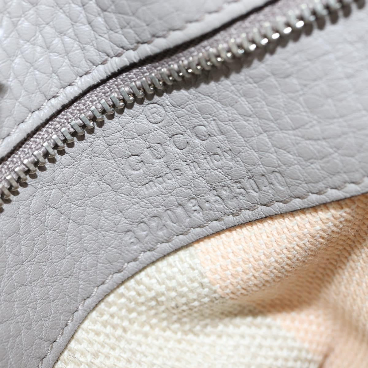 Gucci Bamboo Daily Top Handle Bag Leather Gray Leather Handbag (Pre-Owned)