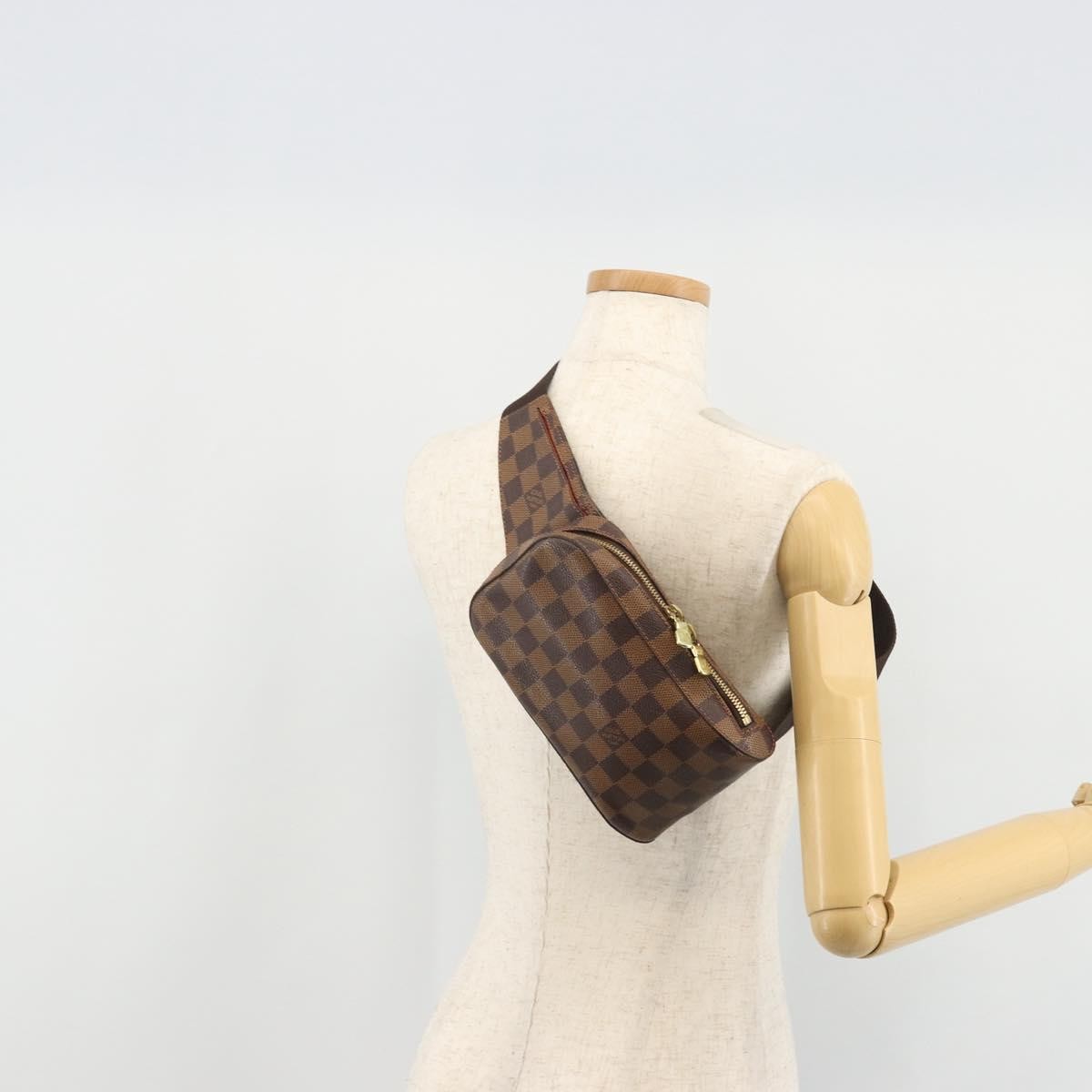 Louis Vuitton Geronimos Waist Bag Damier Brown Canvas Shoulder Bag Bag (Pre-Owned)