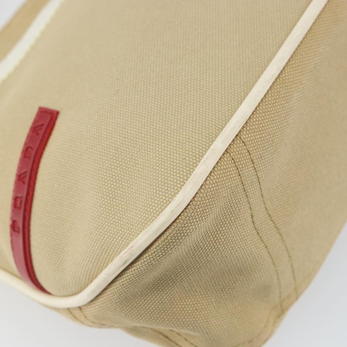 Prada Sport Handbag Canvas Beige Canvas Shoulder Bag Bag (Pre-Owned)