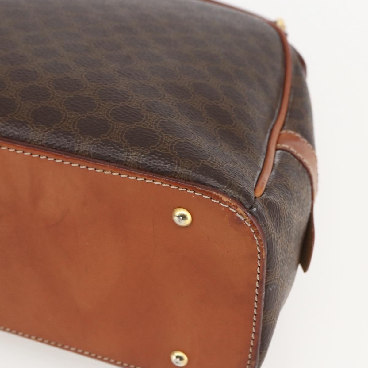 Celine Vintage Macadam Handbag Canvas And Leather Brown Canvas Handbag (Pre-Owned)
