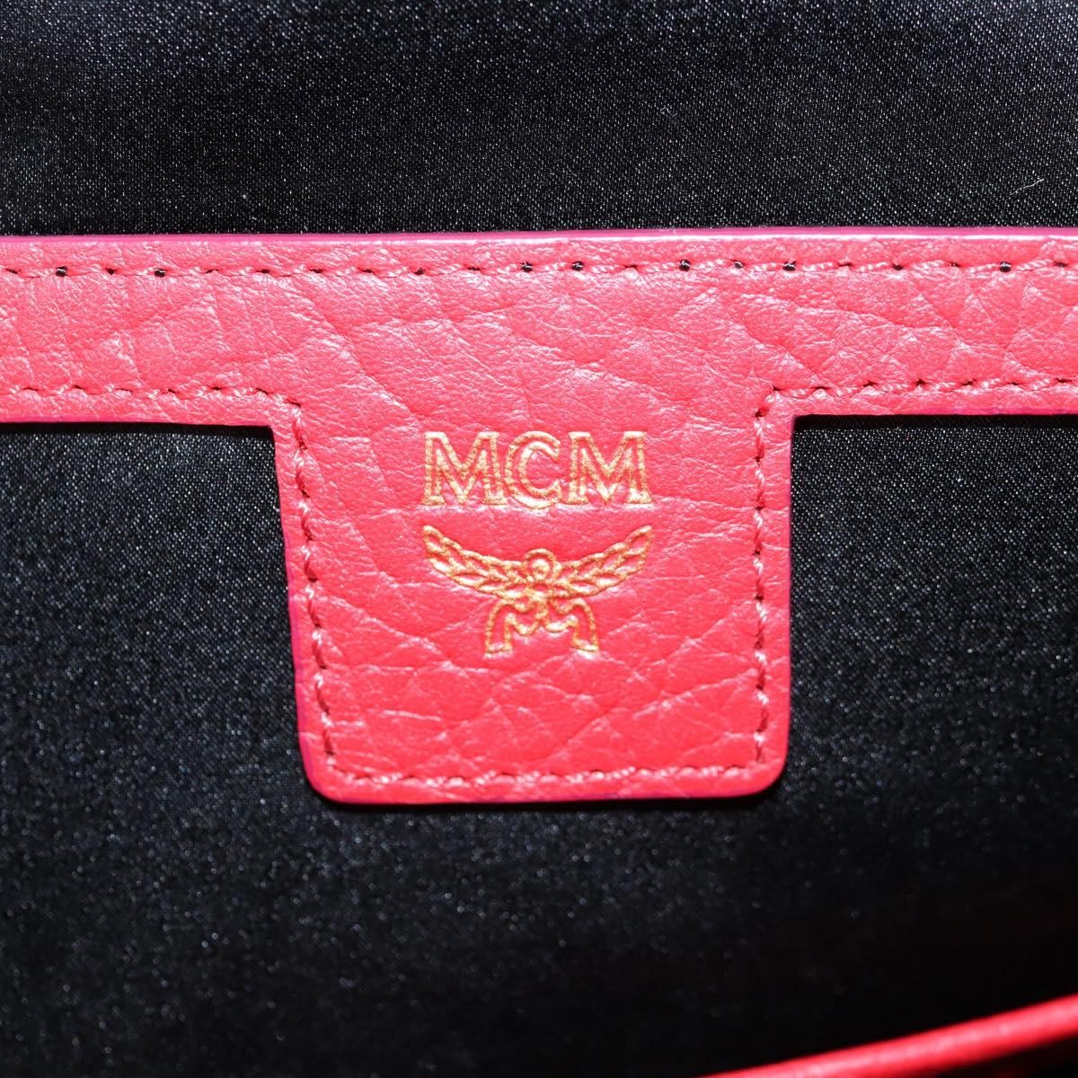 MCM Vintage Vicetos Backpack Leather Red Leather Backpack Bag (Pre-Owned)