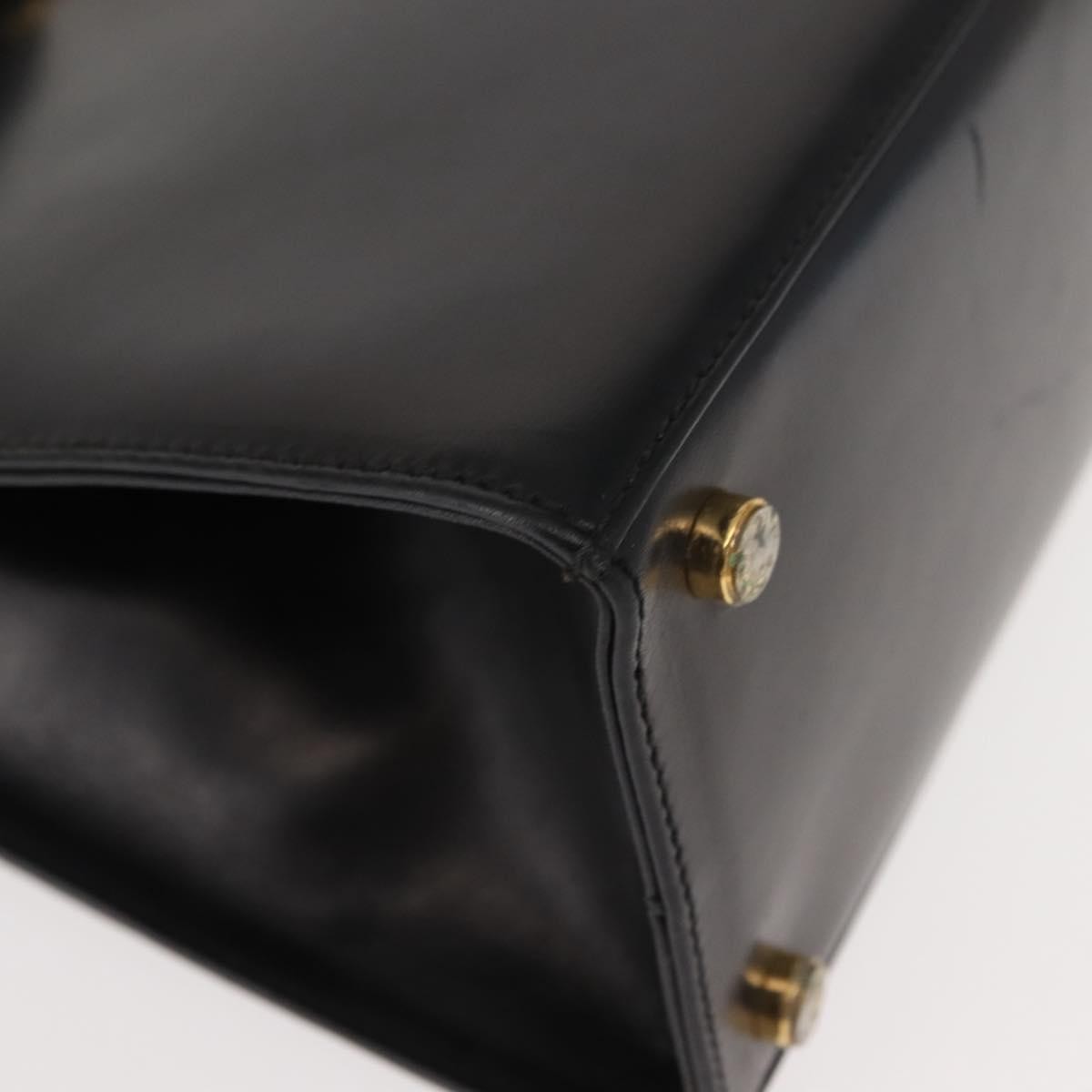Salvatore Ferragamo Vala Handbag Leather Black Leather Handbag (Pre-Owned)