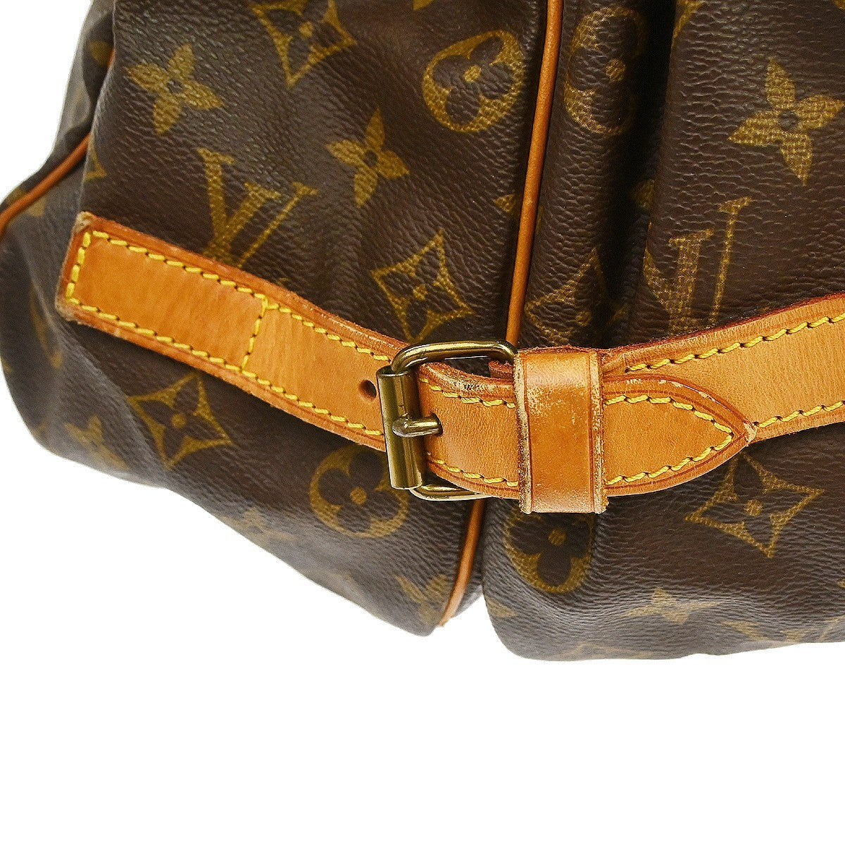 Louis Vuitton Saumur Handbag Monogram Canvas Brown Canvas Shoulder Bag Bag (Pre-Owned)