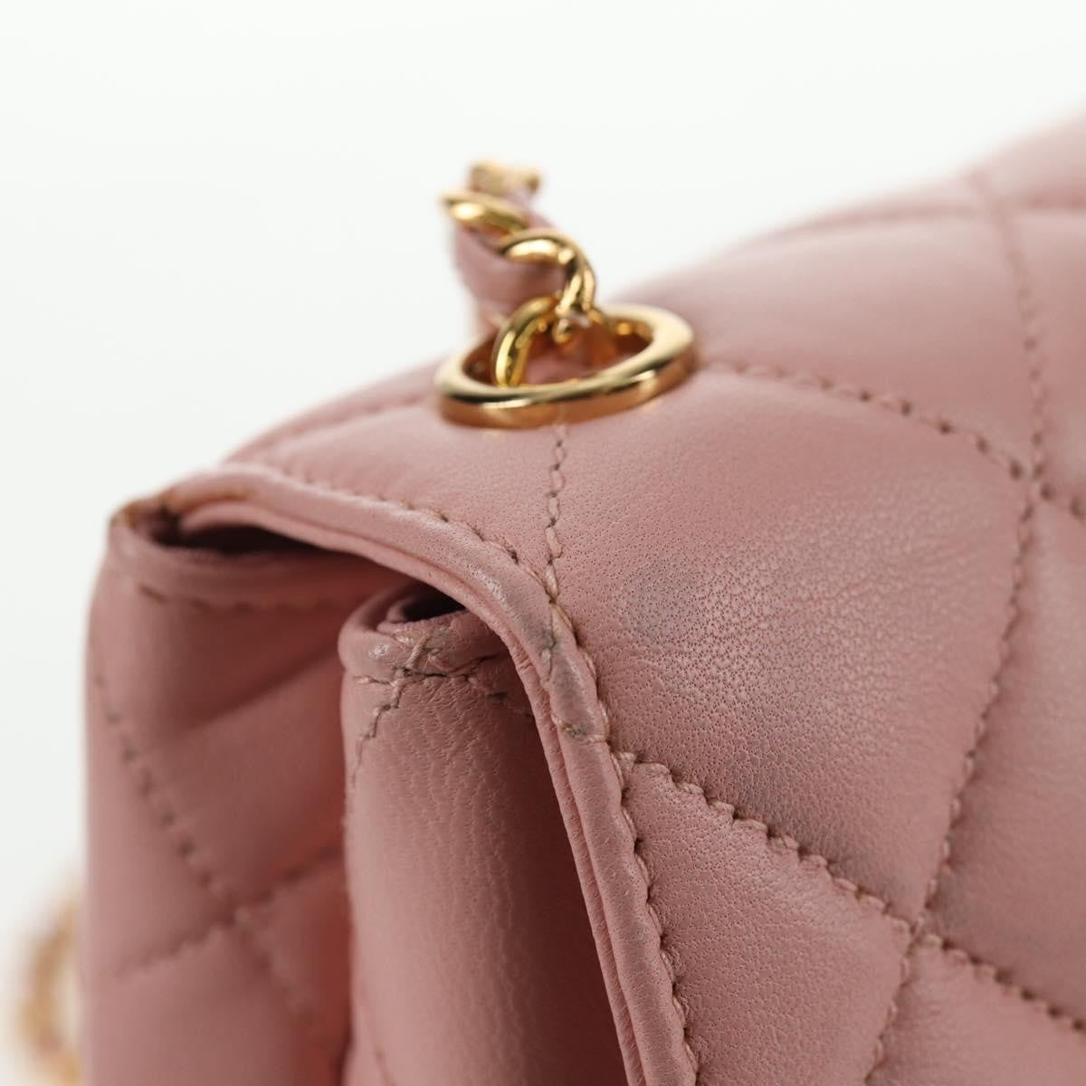 Chanel Vintage Camellia Flap Bag Quilted Lambskin Pink Leather Bag (Pre-Owned)