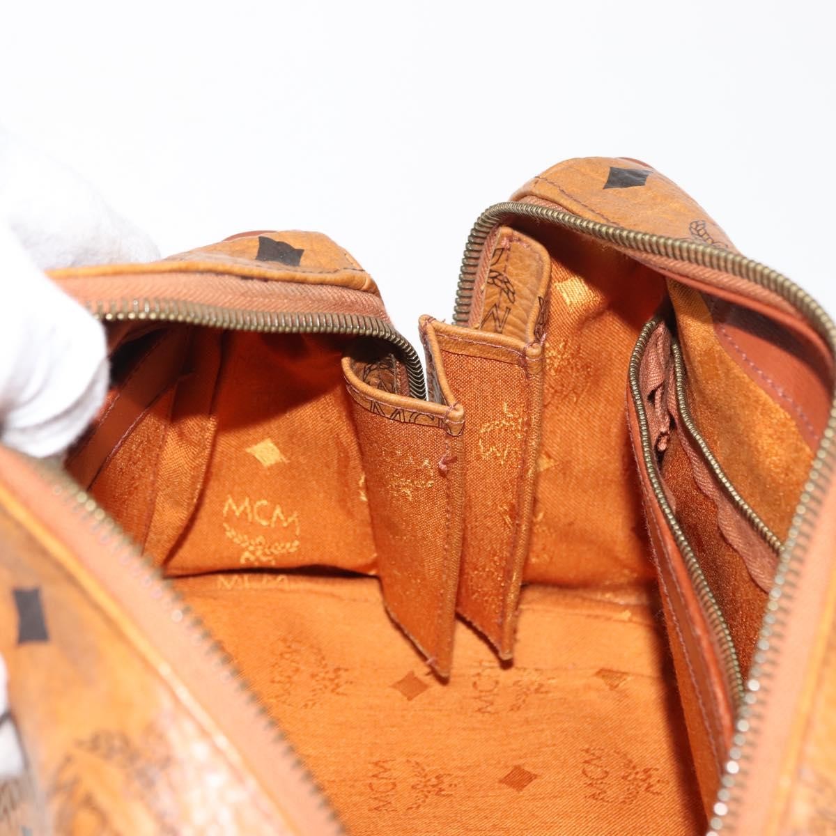 MCM Visetos Logogramme Handbag Canvas And Leather Brown Pvc Handbag (Pre-Owned)