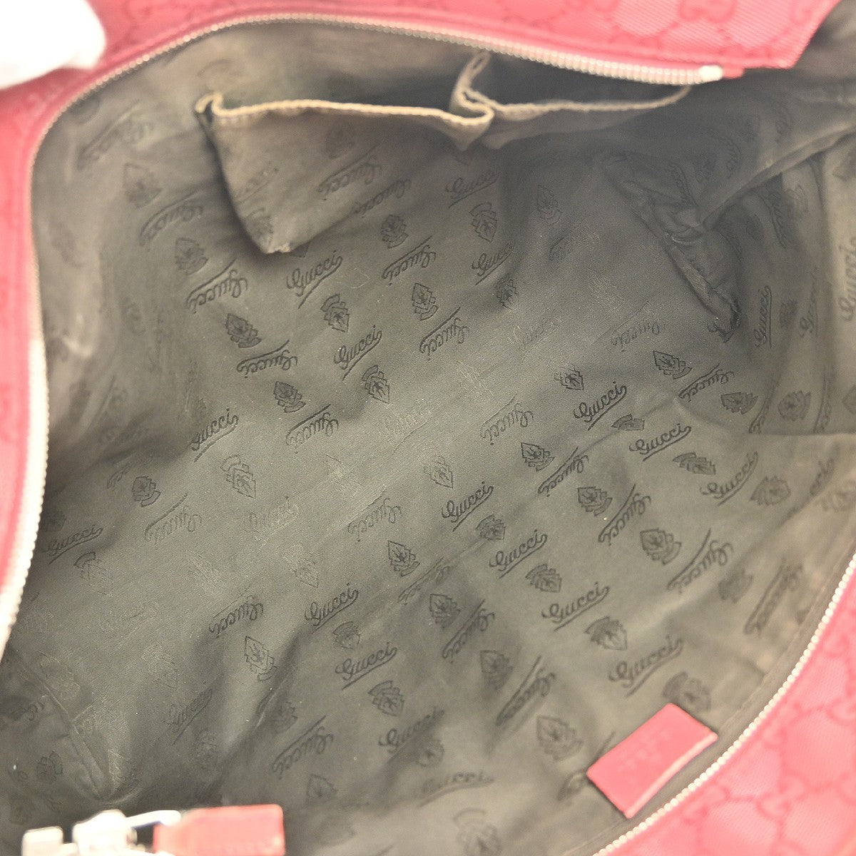 Gucci Plus Tote Gg Imprime Red Leather Tote Bag Bag (Pre-Owned)