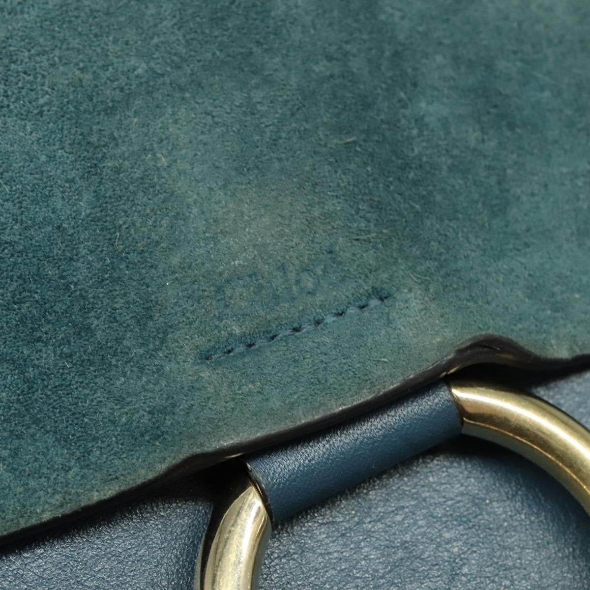 Chloe Faye Crossbody Leather And Suede Blue Suede Handbag (Pre-Owned)