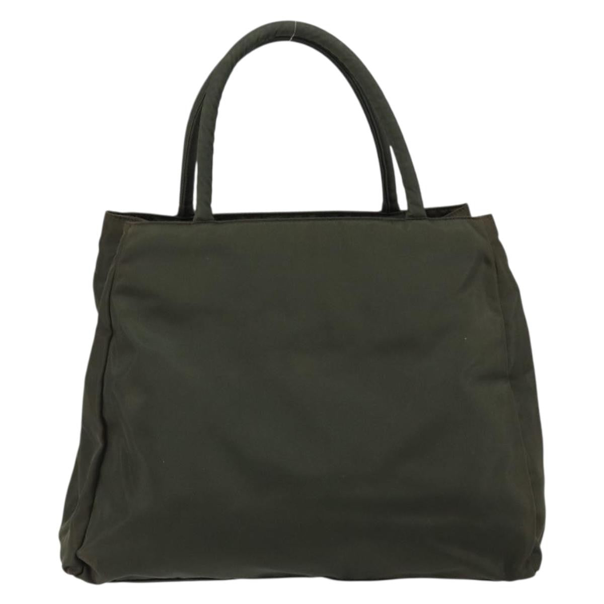 Prada Vintage Zip Tote Tessuto Khaki Nylon Tote Bag Bag (Pre-Owned)