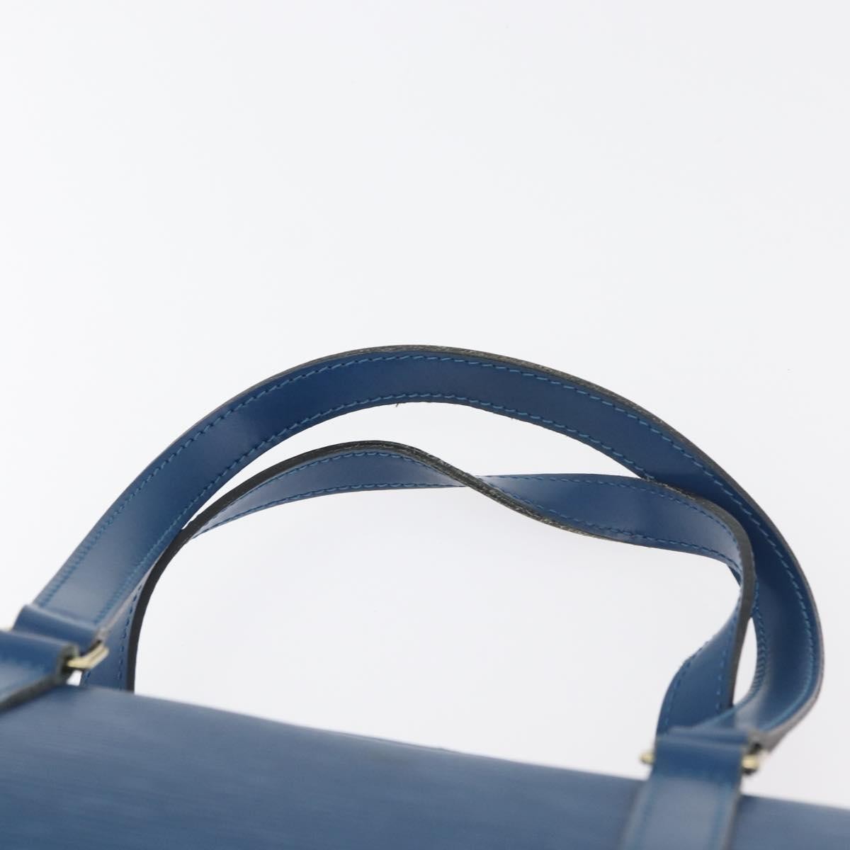 Louis Vuitton Soufflot Handbag Epi Leather Blue Leather Handbag (Pre-Owned)