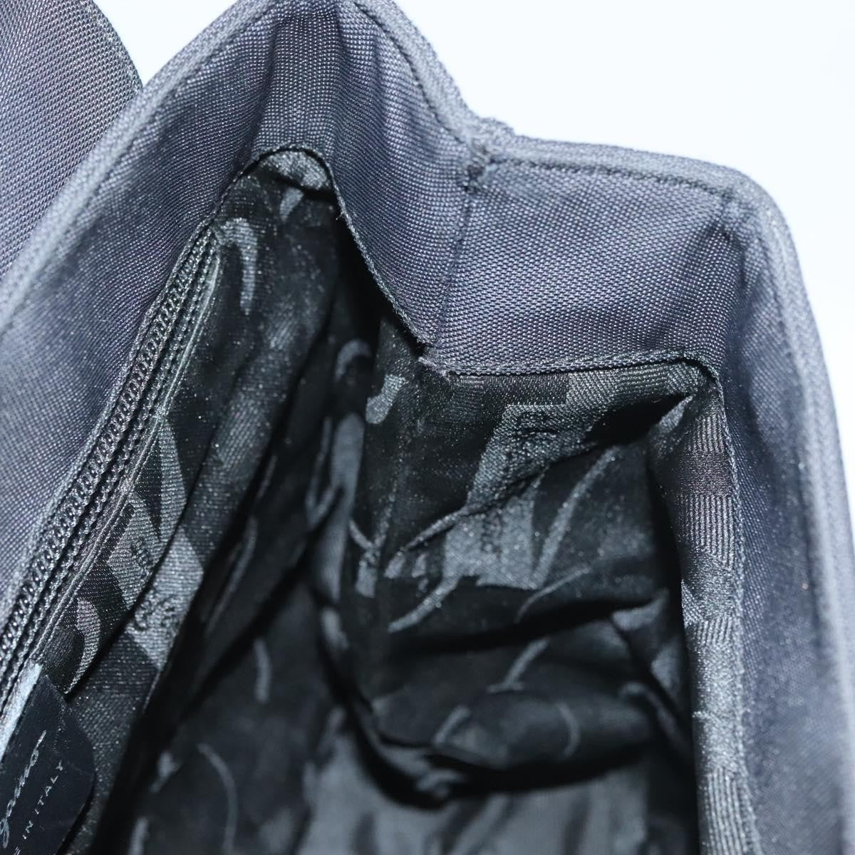 Salvatore Ferragamo Vala Shoulder Bag Leather Black Canvas Shoulder Bag Bag (Pre-Owned)