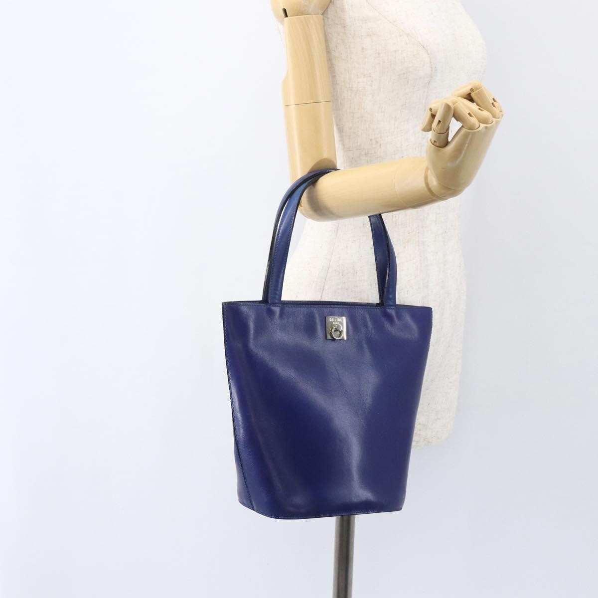 Celine Handbag Leather Blue Leather Handbag (Pre-Owned)