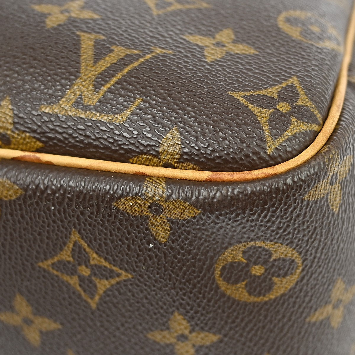 Louis Vuitton Deauville Handbag Monogram Canvas Brown Canvas Handbag (Pre-Owned)