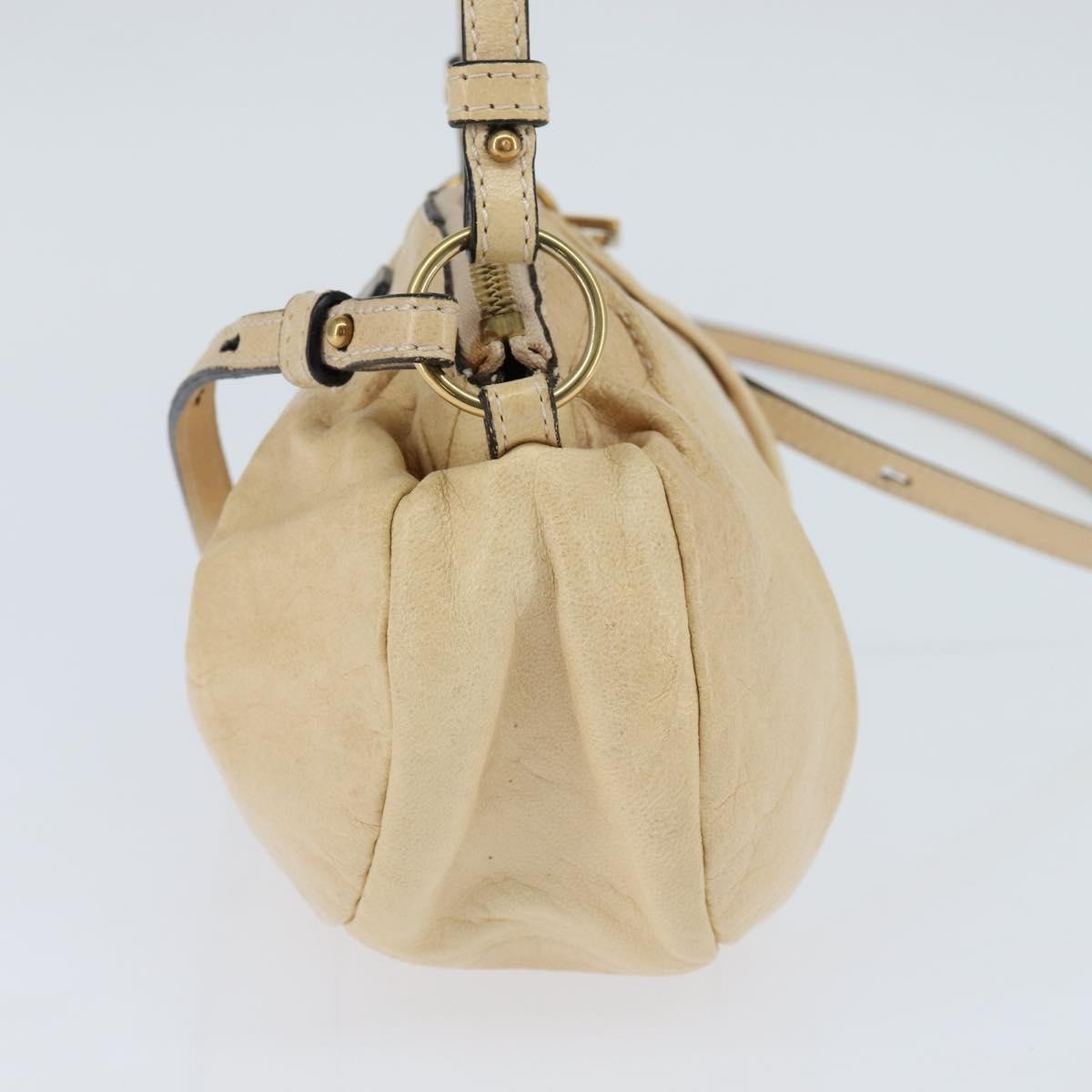 Chloe Vintage Shoulder Bag Leather Beige Leather Shoulder Bag Bag (Pre-Owned)