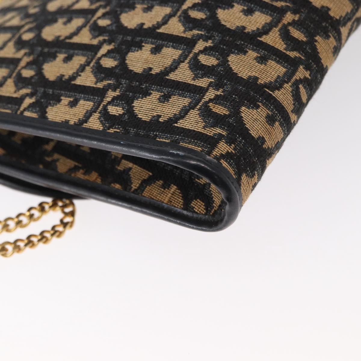 Christian Dior Vintage Cd Chain Flap Shoulder Bag Diorissimo Canvas Navy Canvas Shoulder Bag Bag (Pre-Owned)