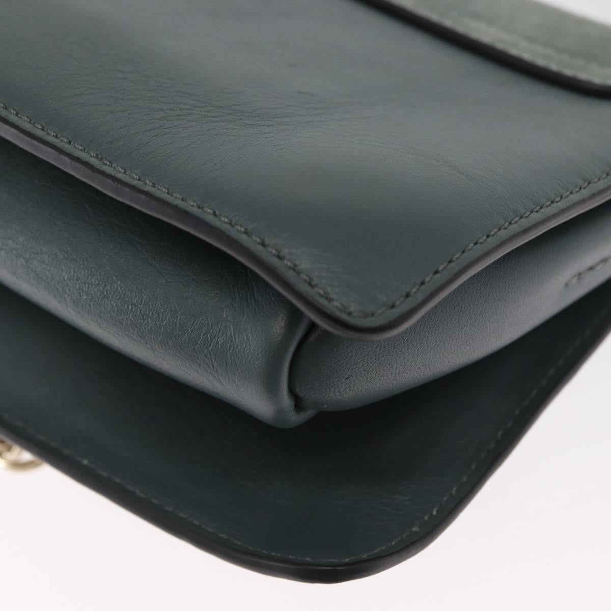 Chloe Faye Shoulder Bag Leather And Suede Green Leather Shoulder Bag Bag (Pre-Owned)