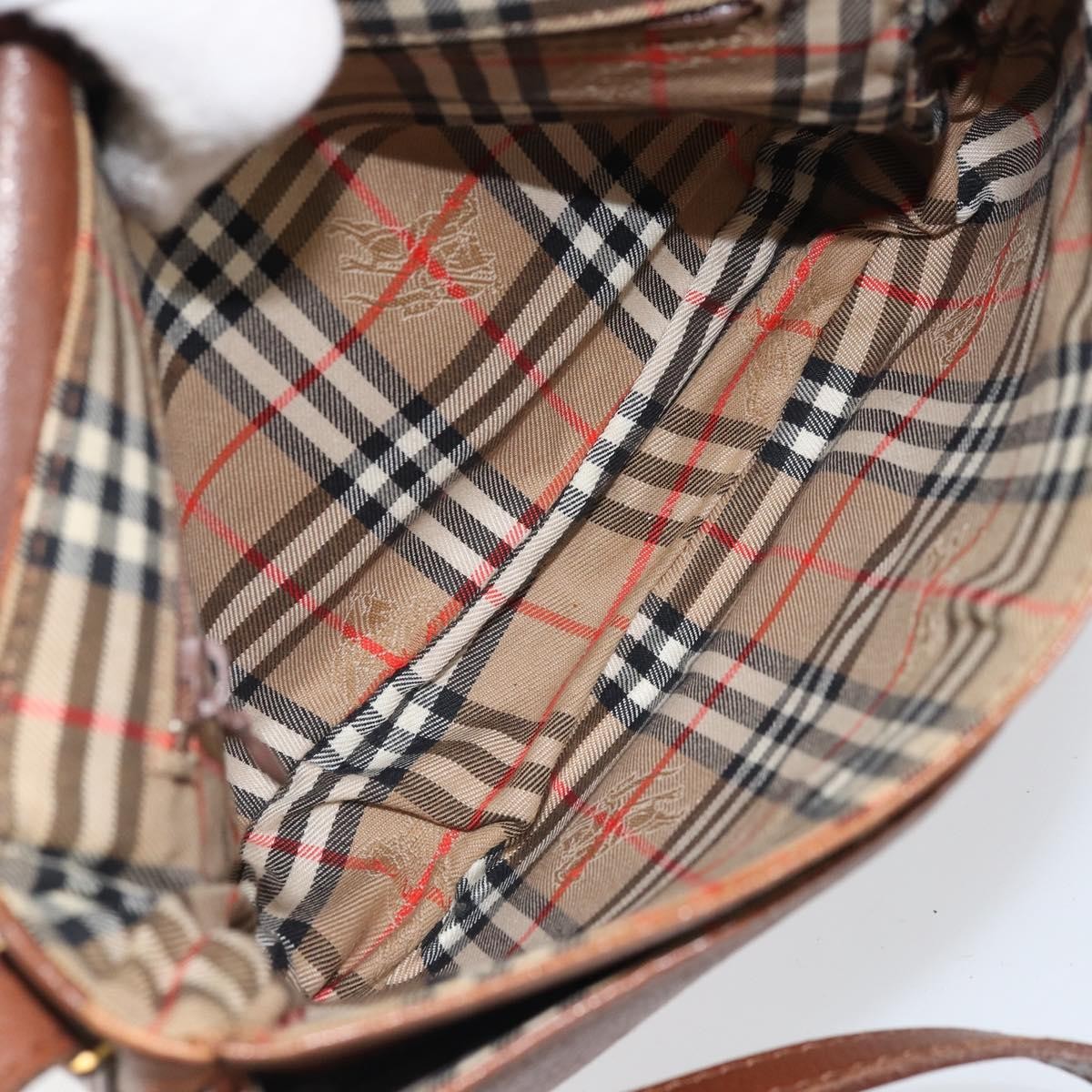 Burberry Vintage Shoulder Bag Leather Brown Leather Shoulder Bag Bag (Pre-Owned)