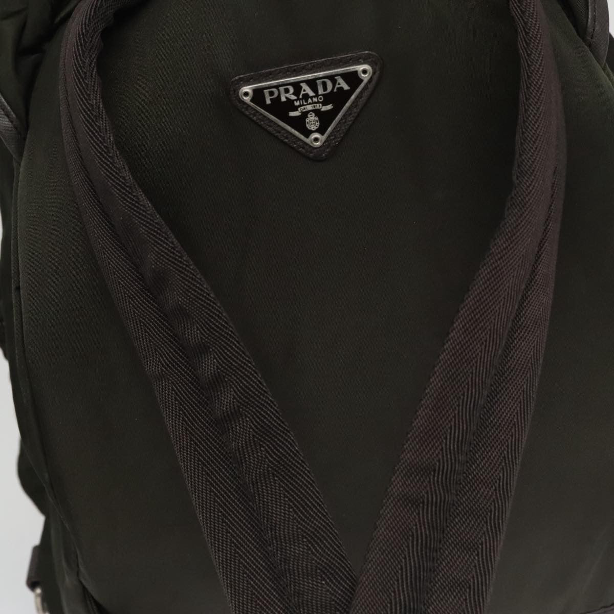 Prada Double Front Pocket Backpack Tessuto Khaki Nylon Backpack Bag (Pre-Owned)
