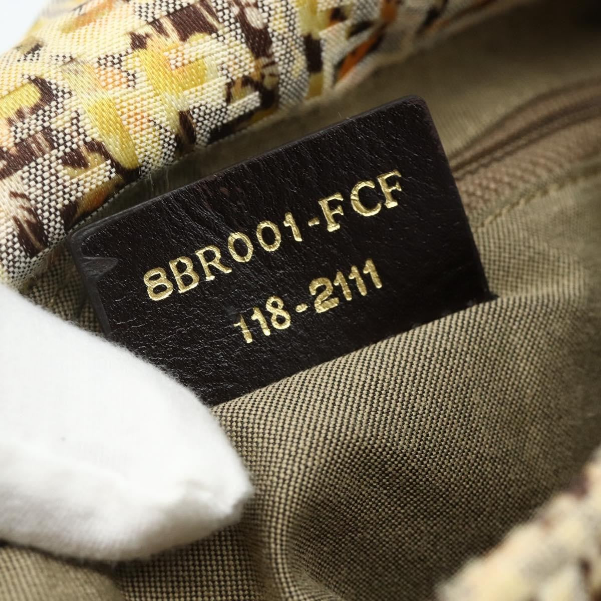 Fendi Mamma Baguette Zucca Canvas Beige Canvas Shoulder Bag Bag (Pre-Owned)