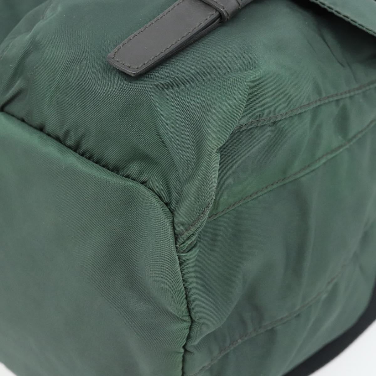 Prada Double Front Pocket Backpack Tessuto Green Nylon Backpack Bag (Pre-Owned)