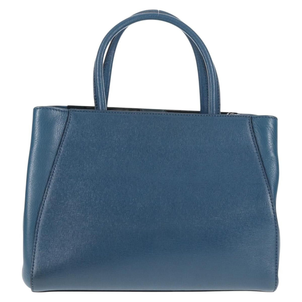 Fendi 2Jours Bag Leather Blue Leather Bag (Pre-Owned)