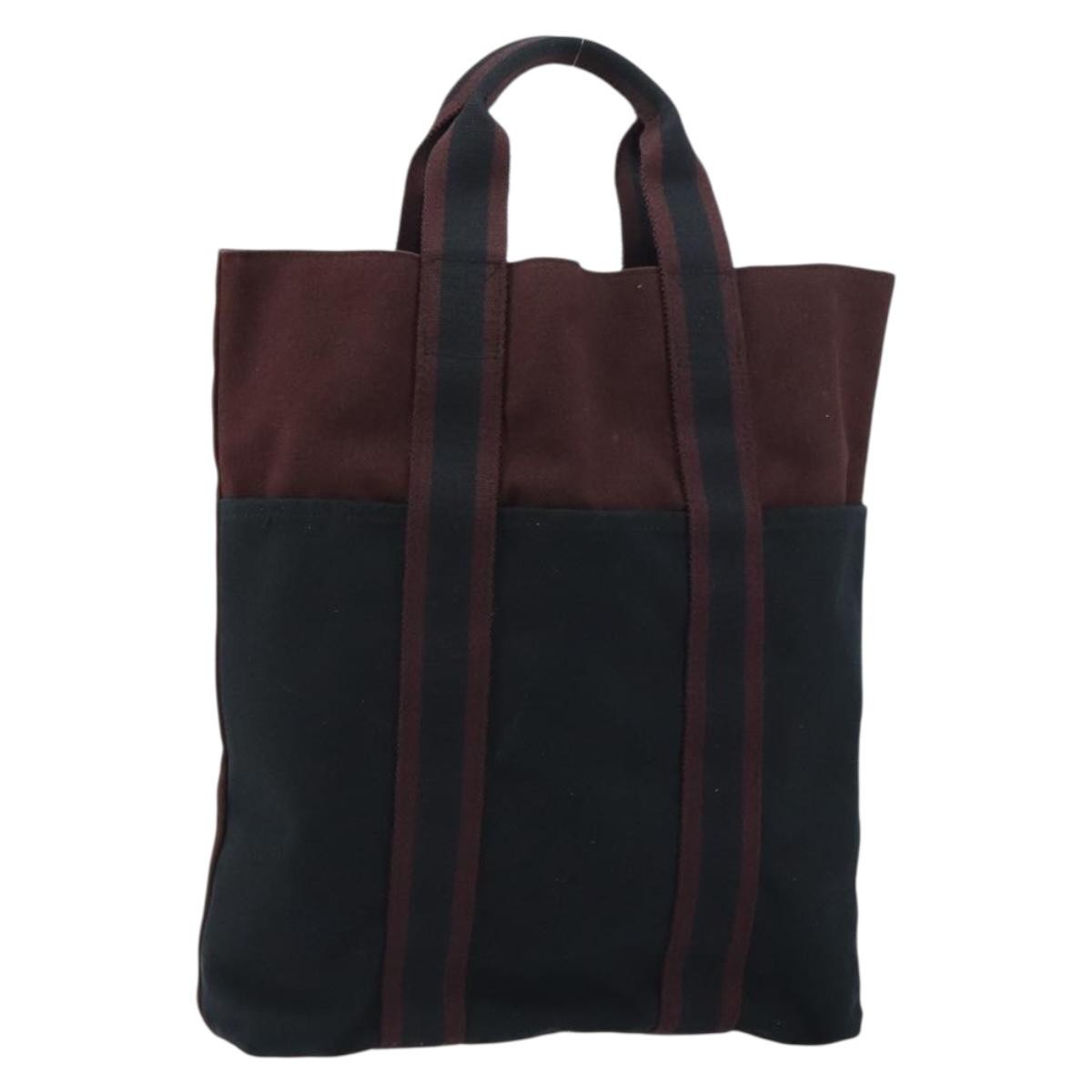 Hermes Fourre-Tout Herline Fourre-Tout Herline Burgundy Canvas Tote Bag Bag (Pre-Owned)