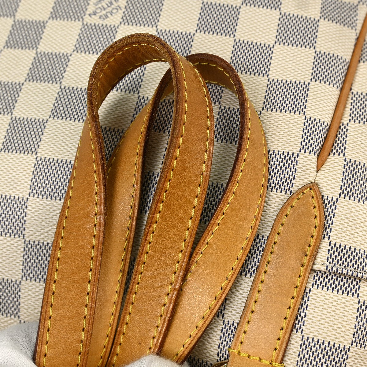 Louis Vuitton Totally Handbag Damier Azur White Canvas Tote Bag Bag (Pre-Owned)