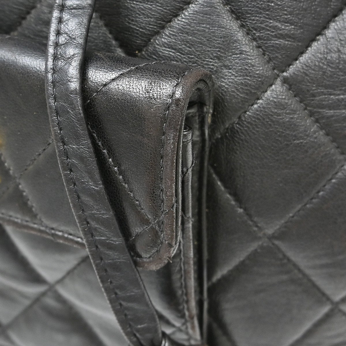 Chanel Duma Drawstring Backpack Quilted Leather Black Leather Backpack Bag (Pre-Owned)