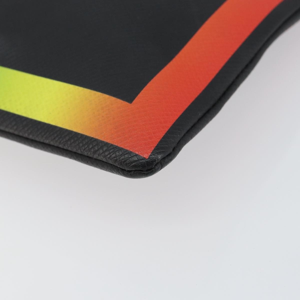 Louis Vuitton Pochette A4 Rainbow Taiga Leather Black Leather Clutche & Pouche Bag (Pre-Owned)