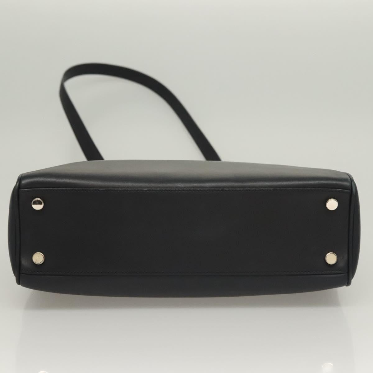 Salvatore Ferragamo Soft W Tote Leather Black Leather Tote Bag Bag (Pre-Owned)