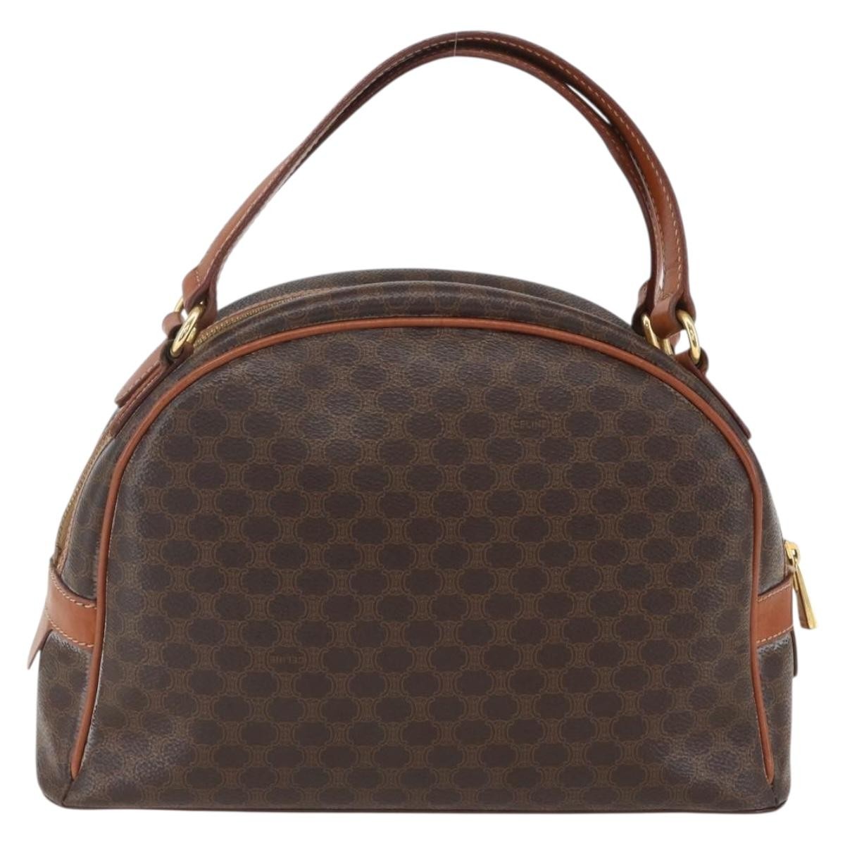 Celine Vintage Macadam Handbag Canvas And Leather Brown Canvas Handbag (Pre-Owned)