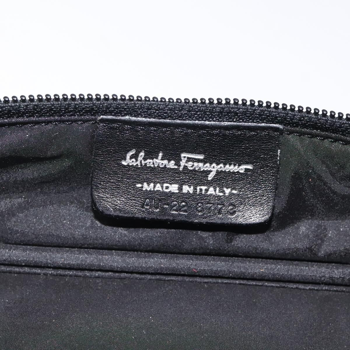 Salvatore Ferragamo Vala Clutch Bag Leather Black Leather Clutche & Pouche Bag (Pre-Owned)