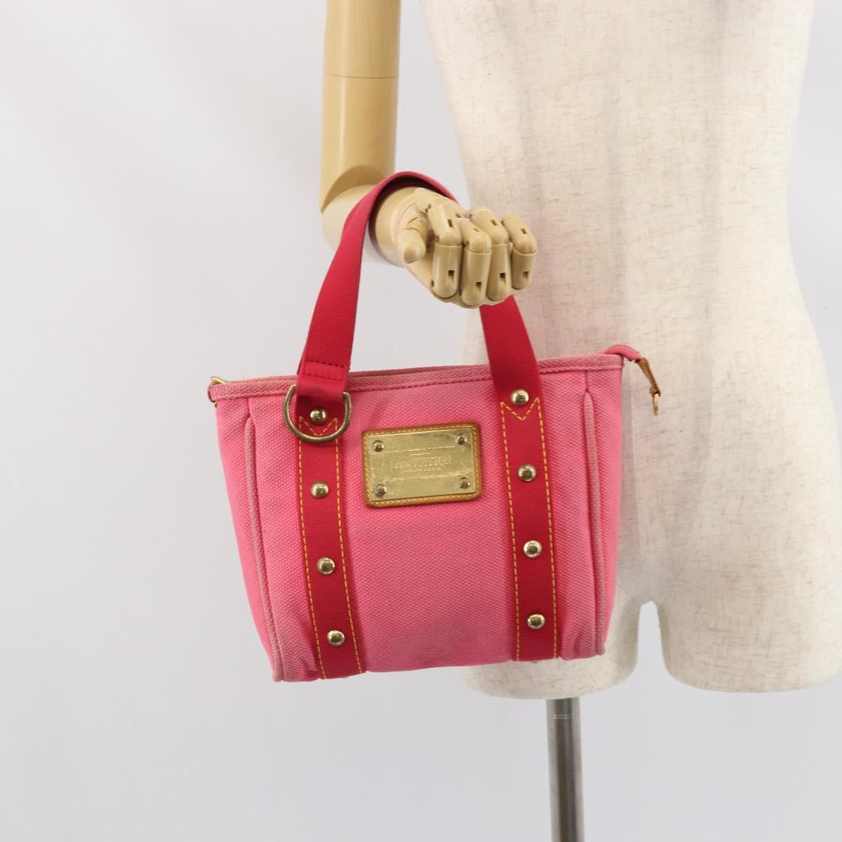 Louis Vuitton Antigua Tote Canvas Pink Canvas Handbag (Pre-Owned)