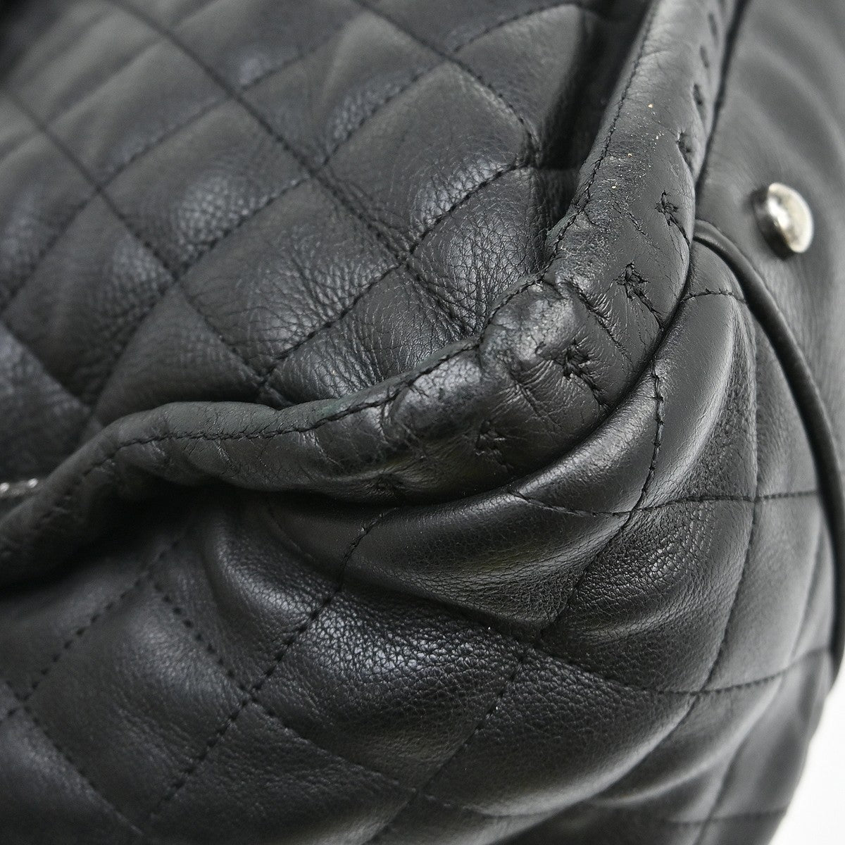 Chanel Istanbul Tote Quilted Leather Black Leather Tote Bag Bag (Pre-Owned)