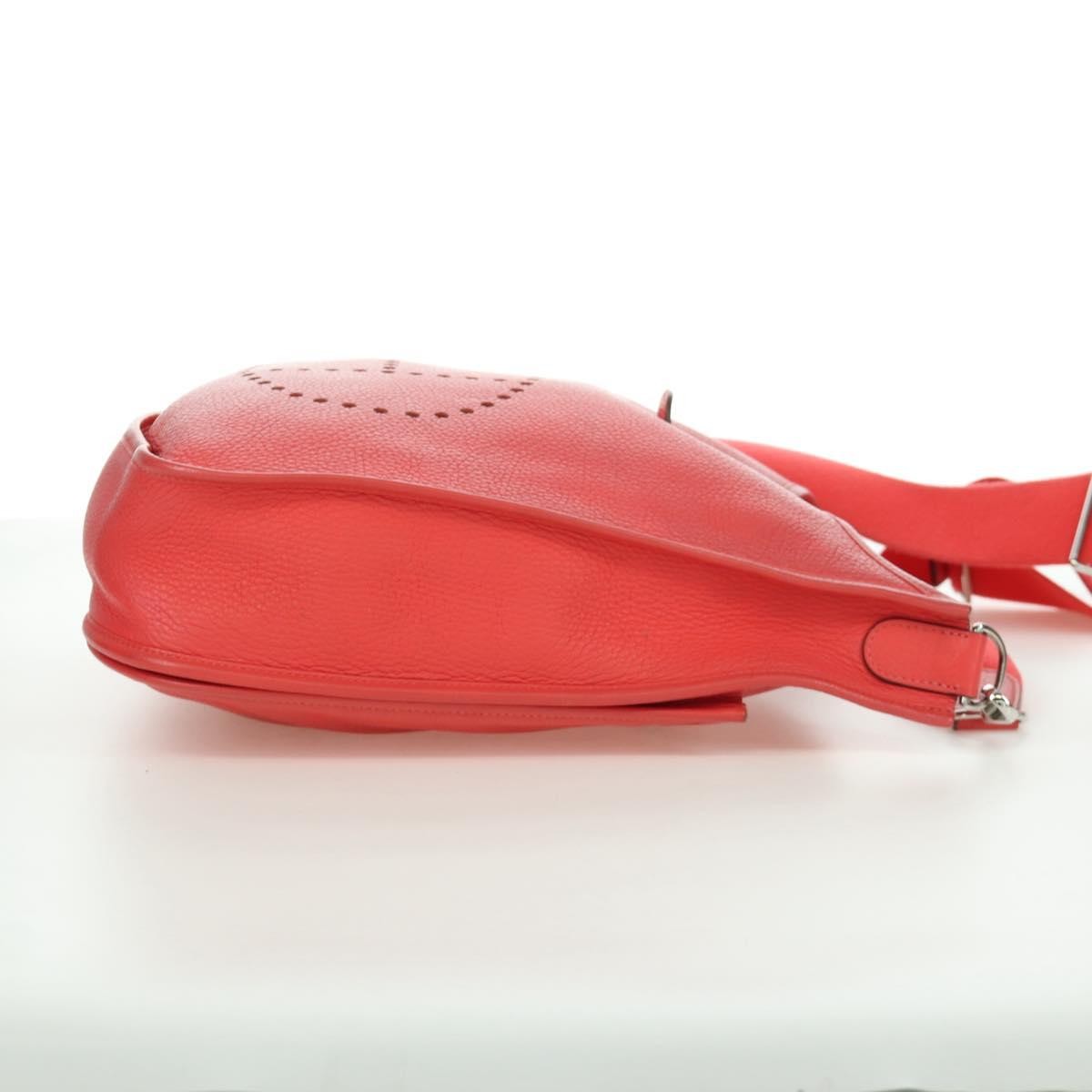 Hermes Evelyne Bag Gen Iii Clemence Pink Leather Shoulder Bag Bag (Pre-Owned)