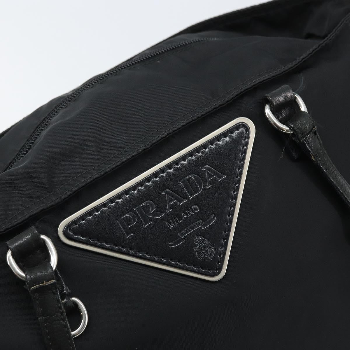 Prada Vintage Zip Tote Tessuto Black Nylon Tote Bag Bag (Pre-Owned)