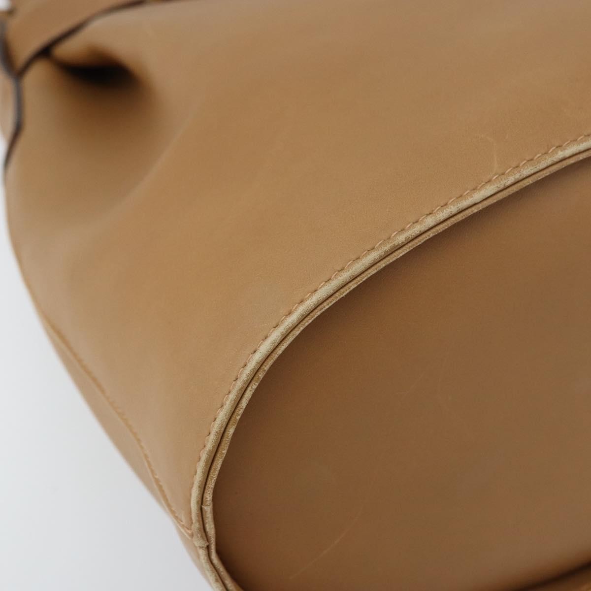 Salvatore Ferragamo Gancini Shoulder Bag Leather Beige Leather Shoulder Bag Bag (Pre-Owned)