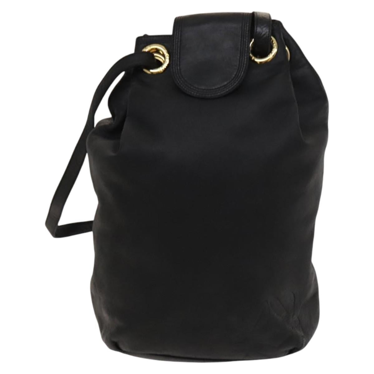 Loewe Anagram Shoulder Bag Leather Black Leather Shoulder Bag Bag (Pre-Owned)